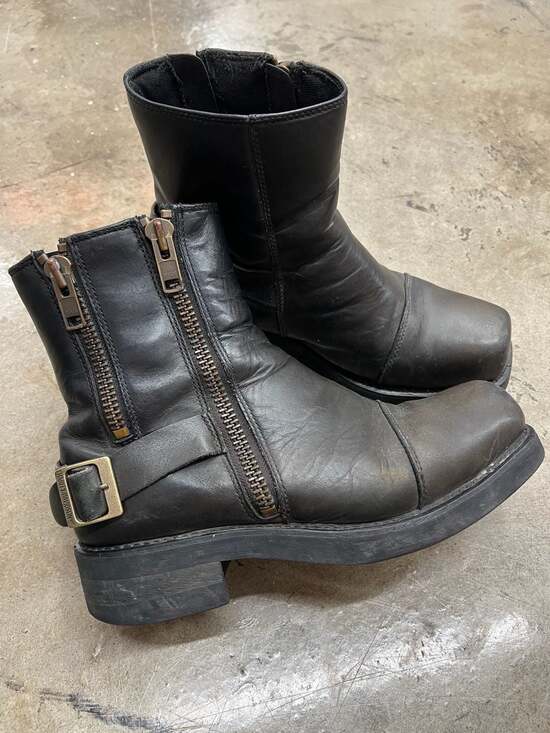 Harley Davidson Other - Harley Davidson Double Zipper Boots Mens Size 10.5 Square Toe Leather 94364